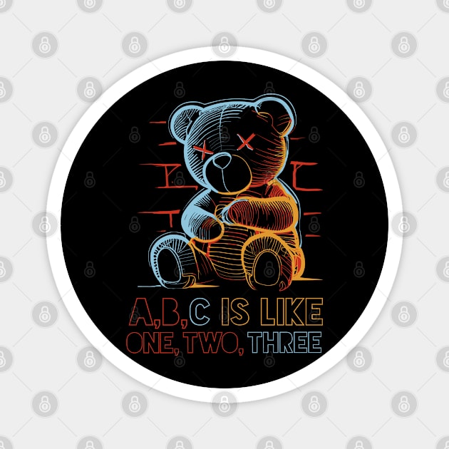 NEON TEDDY BEAR Magnet by madeinchorley